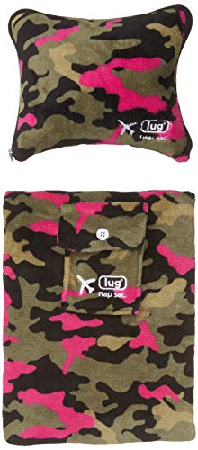 Lug Nap Sac Fleece Travel Pillow & Travel Blanket Set, Camo Orchid