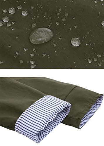 FISOUL Windbreaker Raincoats Waterproof Lightweight Rain Jacket Outdoor Hooded Women\'s Trench Coats Army Green M - Thumbnail 4