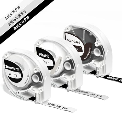 Phomemo P12 P12-Pro ���x���e�[�v �����ɍ�����/���ɍ�����/���ɔ����� LetraTag LT-100H/LT-100H Plus �p LetraTag ���x�����[�J�[ ���t�B�� �v���X�`�b�N �e�[�v �ƌ݊���������A12mm x 4m