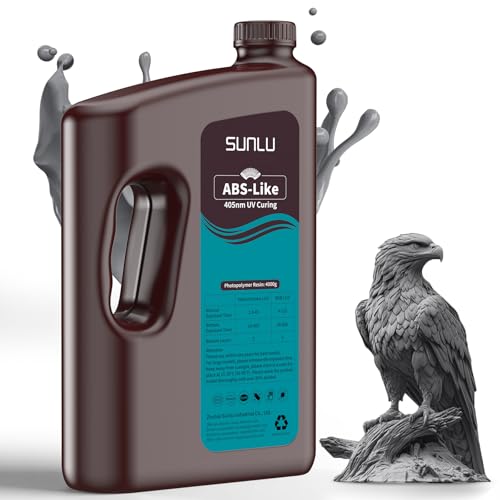 Image of SUNLU 4000G ABS-Like 3D Printer Resin, 405nm UV Curing Photopolymer Rapid 3D Resin for 2K 4K 6K 8K LCD /DLP /SLA 3D Printers, Non-Brittle & High Precision & Low Shrinkage, Dark Grey 4KG