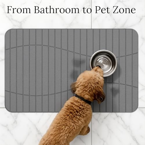 Alfombra baño piedra Euqvunn para cocina mesa comedor y mascotas gris 7