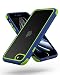 Produktbild MobNano Ultra Hybrid Durchsichtig Handy Hülle für iPhone se 2022 2020 Hülle, iPhone 8 7 Hülle, Stoßfest Bumper Transparent Handyhülle 360 Grad Kantenschutz Silikon iPhone 7 8 SE2 3 Case Blau Gelbgrün