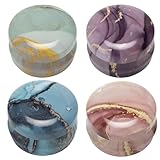 4Pack 10Gram Lip Balm Containers, Round Empty Salve Tins, Mini Refillable Salve Containers for Lip Balm, Salves, Candles, Eye Shadow (Marble)