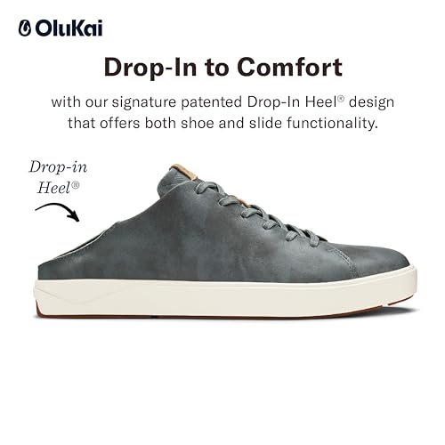 OLUKAI Lae'ahi Li 'Ili Men's Leather Sneakers, Supple Full-Grain Leather Shoes, Drop-in Heel & All Weather Rubber Soles - Image 5
