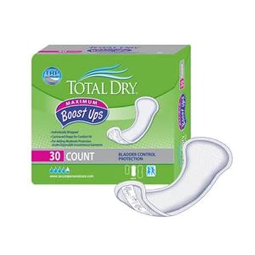 TotalDry Unisex Booster Pad Contoured 13.8 Inch Length SP1579, Maximum, 30 Ct