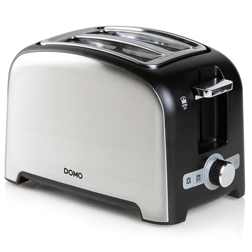 DOMO DO959T Toaster - für 2 Toasts - mit Röstaufsatz schwarz+Edelstahl