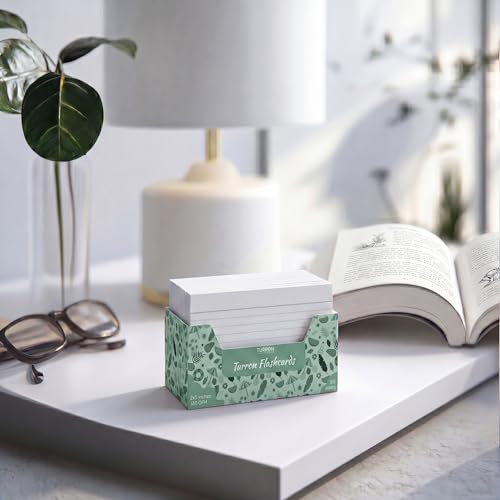 Image of Turron Unpunched Blank Index Flash Cards (150, White, 3 x 5 Inch, 1-Side Ruled)