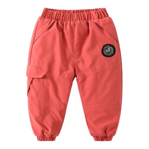 Big Boys' Winter Warm Pants Lined, Thick Cotton Jogger Pull-On Cargo School Casual Pants 2-10T, Boys Winter Pants