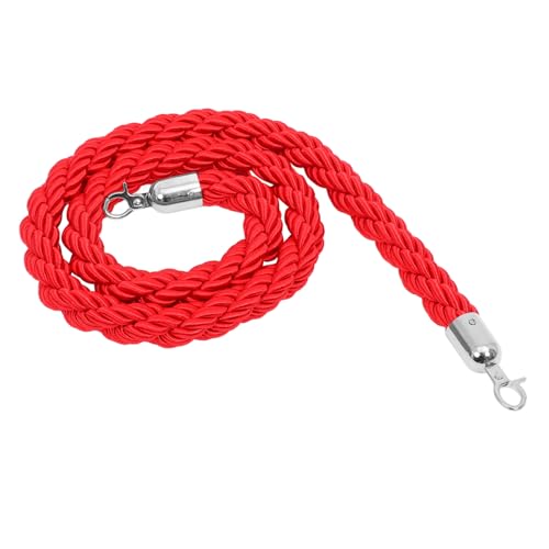 VILLFUL Concierge Pole Isolation Belt Control Barrier Rope Crowd Divider Rope Hotel Barrier Rope Twisted Rope Barrier Crowd Control Rope Crowd Control Barrier Stainless Steel Red