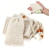 Xanthelle Seifensäckchen, 5 Stück Seifensäckchen für Feste Seife und Sisalsäckchen für Seife...