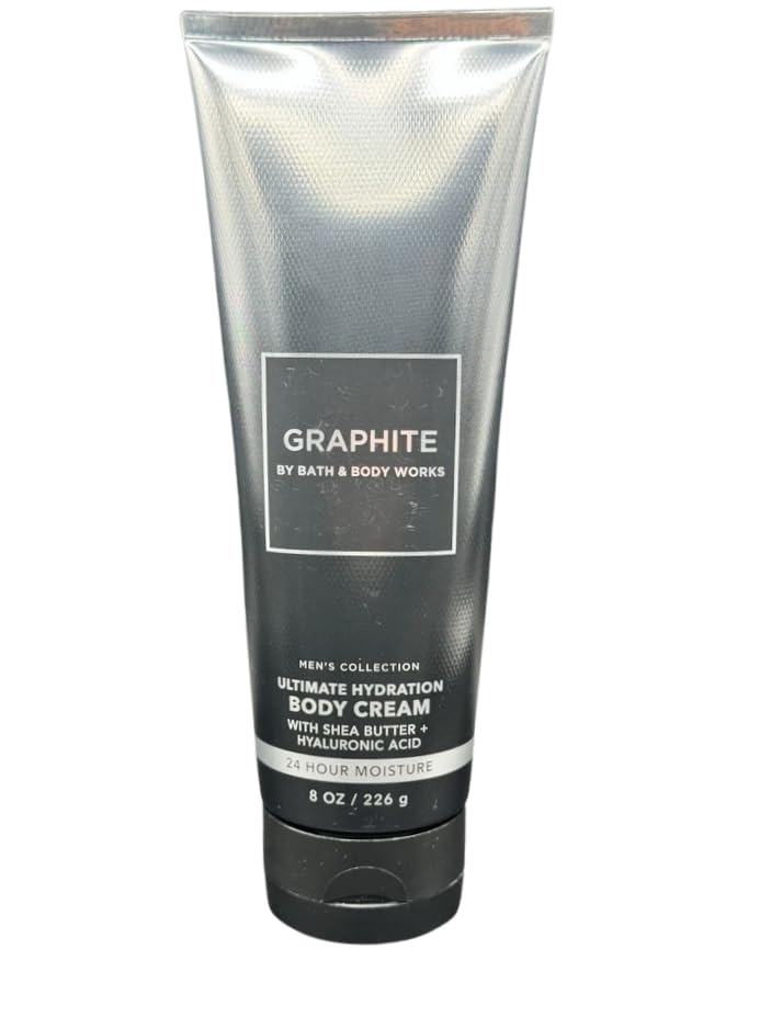Bath & Body Ultimate Hydration Body Cream with Shea Butter, 8 Oz. - Men's Collection (Full Size, Graphite)