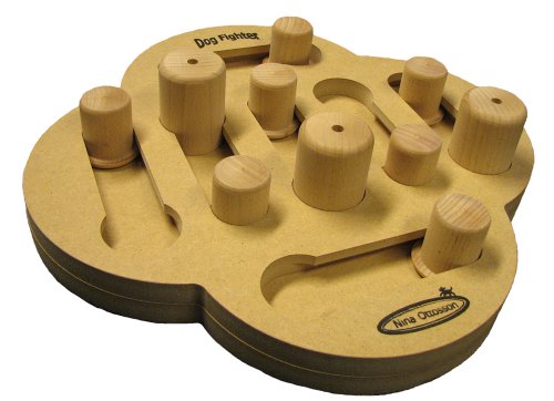 Nina Ottosson Dog Fighter Interactive Doy Toy Puzzle for Dogs, Wood