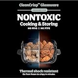 Ninja Crispi Air Fryer, Microwave, Freezer & Dishwasher Safe, Non Toxic Glass Portable Cooking System, 4 QT & 6 Cup Glass Containers with Storage Lids, Easy Meals, Air Fry, Bake, Green, FN101SG
