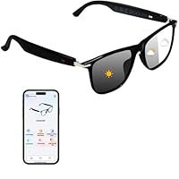 Oluote Gafas Inteligentes Bluetooth conTraductor AI, Lentes Fotocromáticas, Gafas de Sol Polarizadas con Interpretación Simultánea, Altavoz Integrado y Audio Claro, con Más de 110 Idiomas