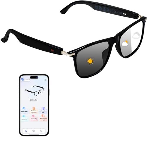 SUNSEATON Gafas Inteligentes con Traductor de IA, Lentes Fotocromáticas, Gafas de Sol Polarizadas Bluetooth con Interpretación Simultánea, Audio Claro, con Más de 110 Idiomas para Hombres y Mujeres