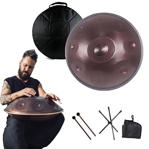 Ręczny bęben 56 cm, 440 Hz, G, moll, 9 nut z torbą do przechowywania i młotkiem, stalowy instrument muzyczny dla dorosłych i dzieci