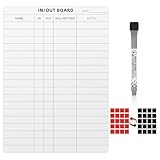 in and Out Calendar Dry Erase Board for Wall with 20 Magnetic Blocks, in/Out Planner for Office Staff Schedule Tracker