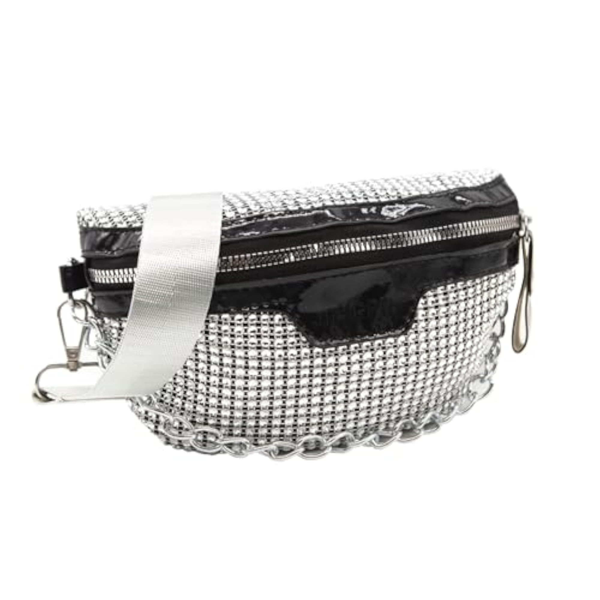 Women's Sparkly Holographic Rhinestone Fanny Pack for Parties