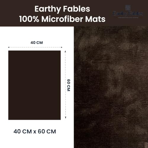Image of Earthy Fables Plush Microfiber Bath Mat, Quick Dry, Anti-Skid, Water Absorbent, Non-Slip, Machine Washable Floor Rug, Shower Mat, Door Mat for Bathroom, Bedroom, 60 x 40 cm - Mink Brown