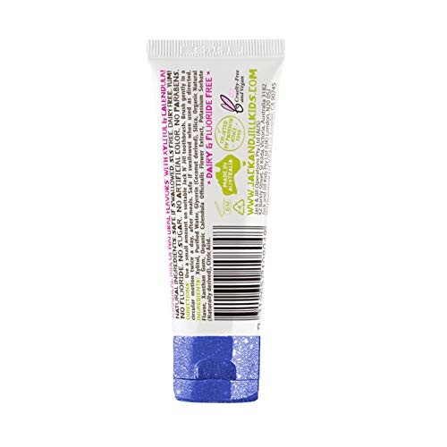 Image of Jack N' Jill Natural Kids Toothpaste - Bubble Gum & Berries & Cream - Organic, Gluten Free, Vegan, BPA Free, Fluoride Free, SLS Free, Dairy Free - Make Toothbrushing Fun for Kids - 1.76 oz (Pack of 2) | Fluoride Free Kids & Toddlers Toothpaste, Gently Cleans Teeth, Helps Soothe Gums, 40% Xylitol, No Artificial Dyes