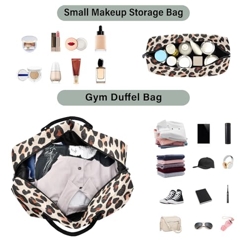 Classic Leopard Print Travel Duffel Bag, Shoulder Weekender Overnight Bags - Large Gym Bag with Wet Pocket3