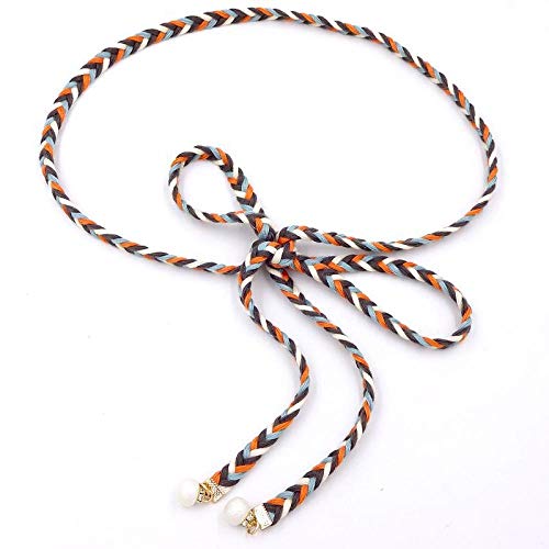 FGHOMEYWXC 1 ceinture fine en coton tressé pour femme ceinture-Milano Orange Cover