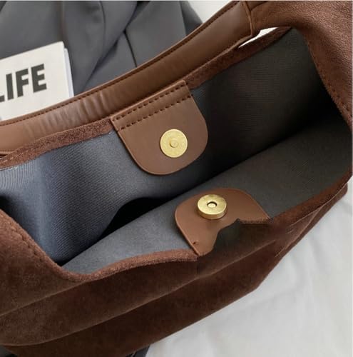 Image of 2 Pcs Slouchy Hobo Bags Women Suede Crescent Satchels Shoulder Bag Crossbody Purse Top-handle College Tote Handbag 2026