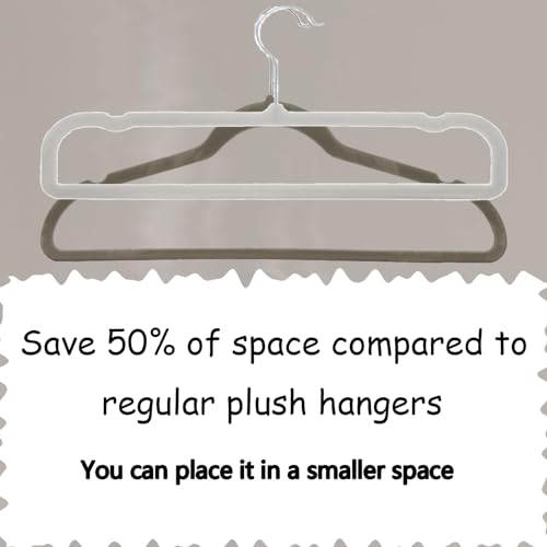Image of Grey Velvet Hangers Non-Slip 20 Pack Felt Hangers for Pants Trouser Hanger | 360 Swivel Silver Hook, Thin Space Saving Clothes Hanger for Jeans Slacks, Slim Perchas Terciopelo, Perchas para Pantalones