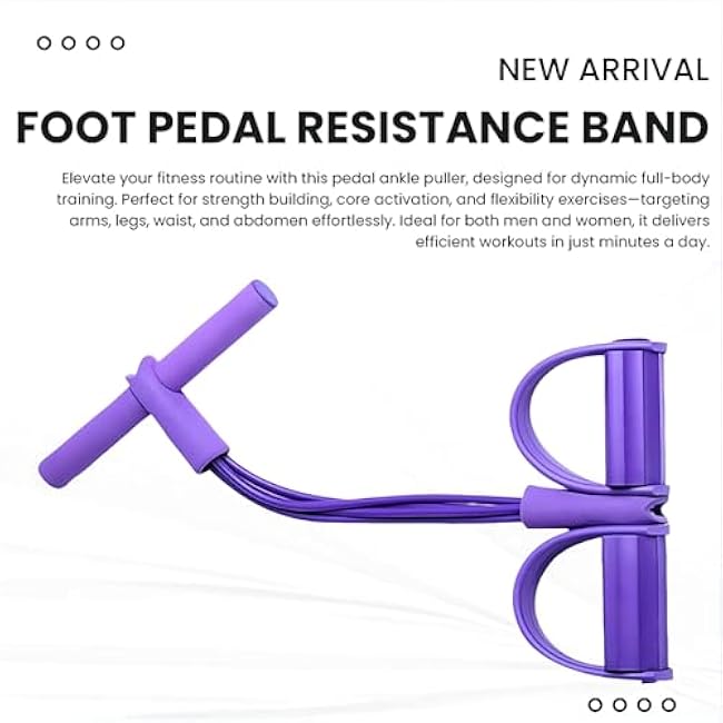 Fitness Resistance Bands-4/6 Tube Pedal Ankle Puller,Foot Pedal Resistance Band with Handle for Women,Multifunctional Tension Ropes Exercising,Sit-Up Elastic Yoga Training Equipment