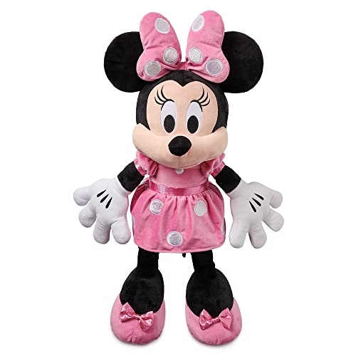 DISNEY STORE Official Minnie Mouse Plush - Pink Dress – Large 21 1/4 Inches Disney Stuffed Animals, Soft & Cuddly Toy, Plushies for Kids & Fans, Suitable for All Ages