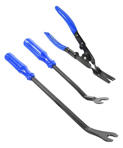 Flaconi 3PCS Desmontadores de Plastico Coche,Herramientas Desmontar Salpicaderos,Kit Desmontar Coche,Herramienta de Desmontaje y Montaje,Adecuado para Automóviles,Camiones,Embarcaciones,RV (Azul)