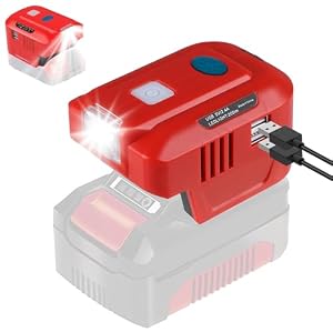 Power Wechselrichter für Einhell 18V Akku, 150W Wechselrichtergenerator Stromquelle für Einhell 18V Batterie mit LED Licht & 2 USB & Wechselstromauslass, DC 18 Volt bis AC 220V Wechselrichter