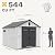 DWVO 8x10 FT Outdoor Storage Shed, 544 cuft Large Plastic Storage Shed with Floor & Lockable Door, Outside Tool Garden Shed with Windows & Vents for Patio Furniture, Lawn Mower, Bike, Black&Gray