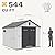 DWVO 8x10 FT Outdoor Storage Shed, 544 cuft Large Plastic Storage Shed with Floor & Lockable Door, Outside Tool Garden Shed with Windows & Vents for Patio Furniture, Lawn Mower, Bike, Black&Gray