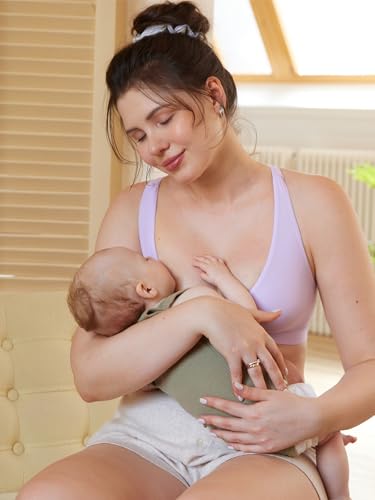 Image of MOMANDA Crossover Nursing Bras for Breastfeeding | Racerback maternity sleep bralettes, Wireless, Comfy, For women