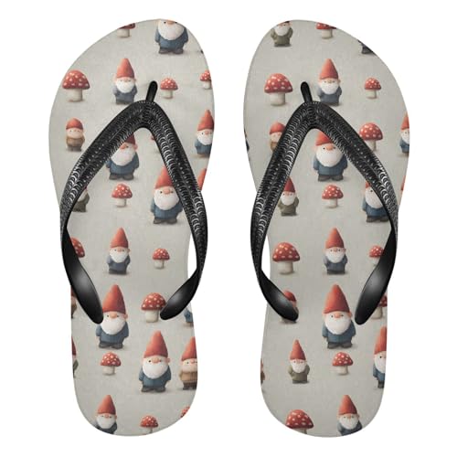 Flip Flop Sandals Mushroom Gnome Print for Women Men Beach Outdoor XS