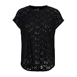 T-Shirt ONLY Damen Onlsmilla S/S Top Jrs Noos T Shirt, Schwarz, L EU
