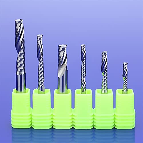 BERWENNY 1pcs 3.175/4/5/6mm Single-Flute Cutter CNC End Mill Carbide Router Bit Compatible with Acrylic Milling Cutter (Dimensions : 5X22)