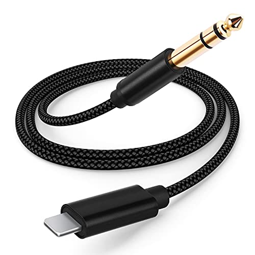 1/4 inch TRS Audio Stereo Cable for i-Phone, WLTASUY 6.35mm Male 1/4 inch Aux Audio Jack Adapter Cord Compatible with i-Phone 12/11/i-Pad Pro for Amplifier, Mixing Console, Speakers, Headphone 3.3FT