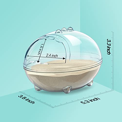LazySusan Hamster Bad,Hamster Badewanne Box,staubdichte Badewanne,Sand Badebehälter,transparentes Bett,Kleintierspielzeug,Käfig Badewanne WC Zubehör (S 13.6 * 9.6 * 9 cm)