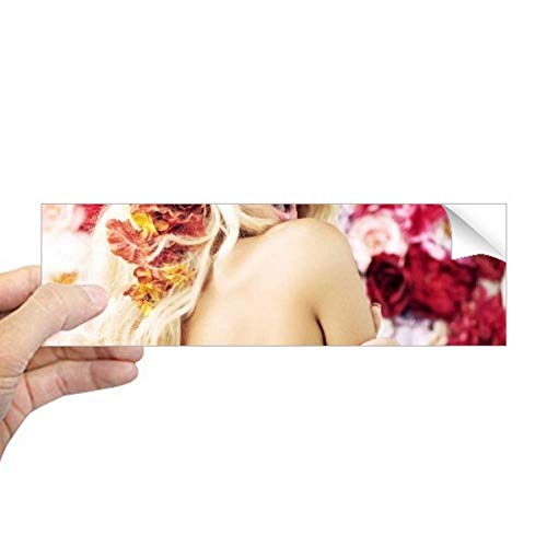 Calcomanía rectangular autoadhesiva con flores para parachoques de coche 2