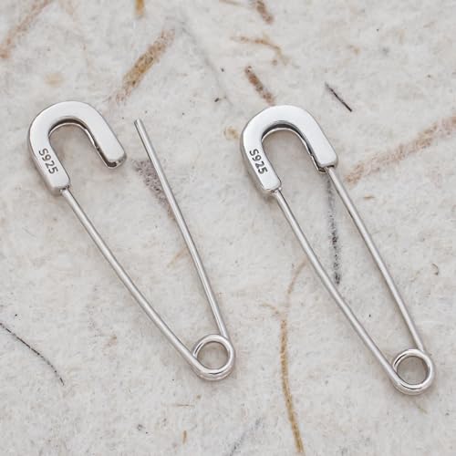 Pendientes de clip de plata 925 CHIC & ARTSY estilo punk unisex para orejas sin agujero 4