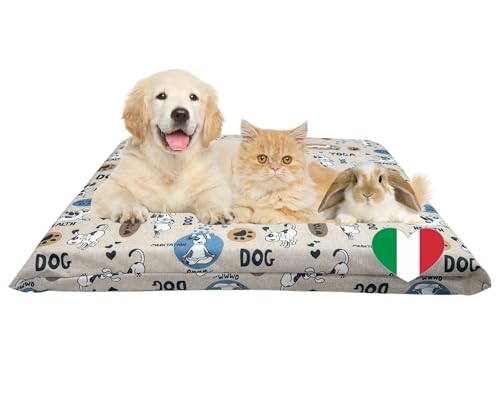 Tata Home Cuscino per Cani Sfoderabile Lavabile Materassino per Cane Idrorepellente Antigraffio Tappeto Animali Cuccia da Interno Esterno Made in Italy Mod. Doggy (M 60x90 cm)