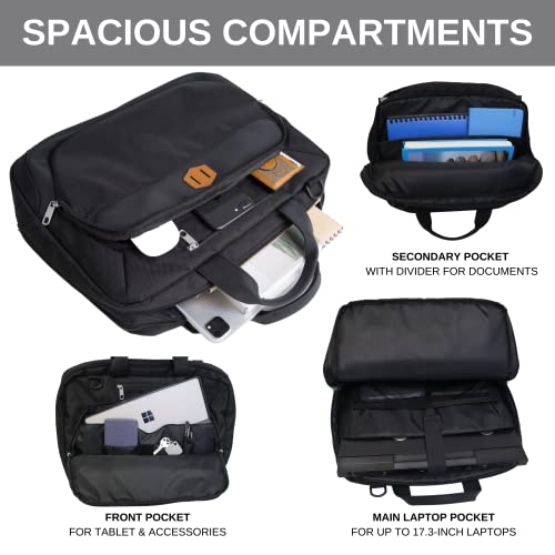 Cango Shoulder Laptop Carry-On Business Large Messenger Bag for Work, Business Travel and Office, Compatible with 17.3 inch Laptop, and books, water-resistant crossbody satchel bag for Men, and Women3