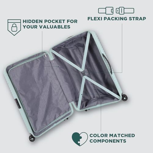 Image of American Tourister Liftoff+ | Medium Size Check-in Trolley Bag (67 cm) for Travel | 360 8 Wheel Travel Luggage | Hard Case Polypropylene (PP) Suitcase | Mounted TSA Lock | Seafoam Blue