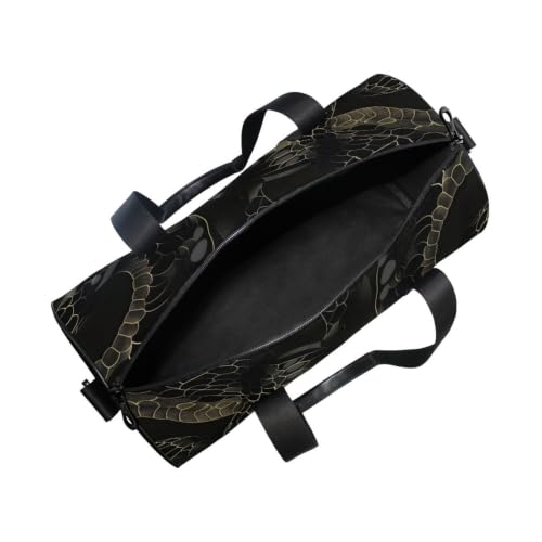 Bolsa redonda con bolsillo interior en estilo antiguo negro y dorado 5
