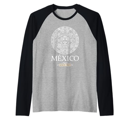 Cultura e Historia Mexicana - México Calendario Maya Azteca Camiseta Manga Raglan