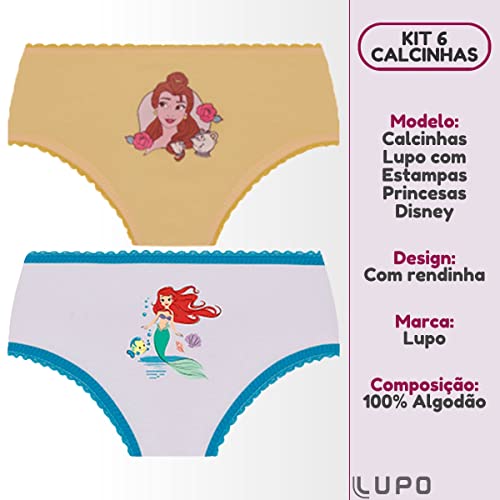 Kit 06 Calcinhas Disney Princesas | 0900-0909 | G
