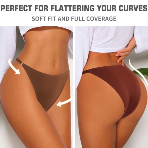 Image of Eiggam Women's Cotton Bikini Panties,High-Cut Full Coverage Stretch Cool Underwear for Women