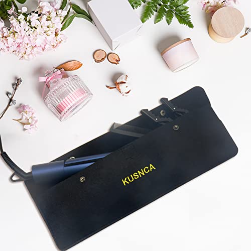 Kusnca Anti-Hot Hand Function Negative Ion Straightener And Curling Iron 2 In 1，Flat Iron Straightener And Curling Iron In One, Curling Straightening Iron Combo,Lcd 230°F-450°F (Blue) #TOP5